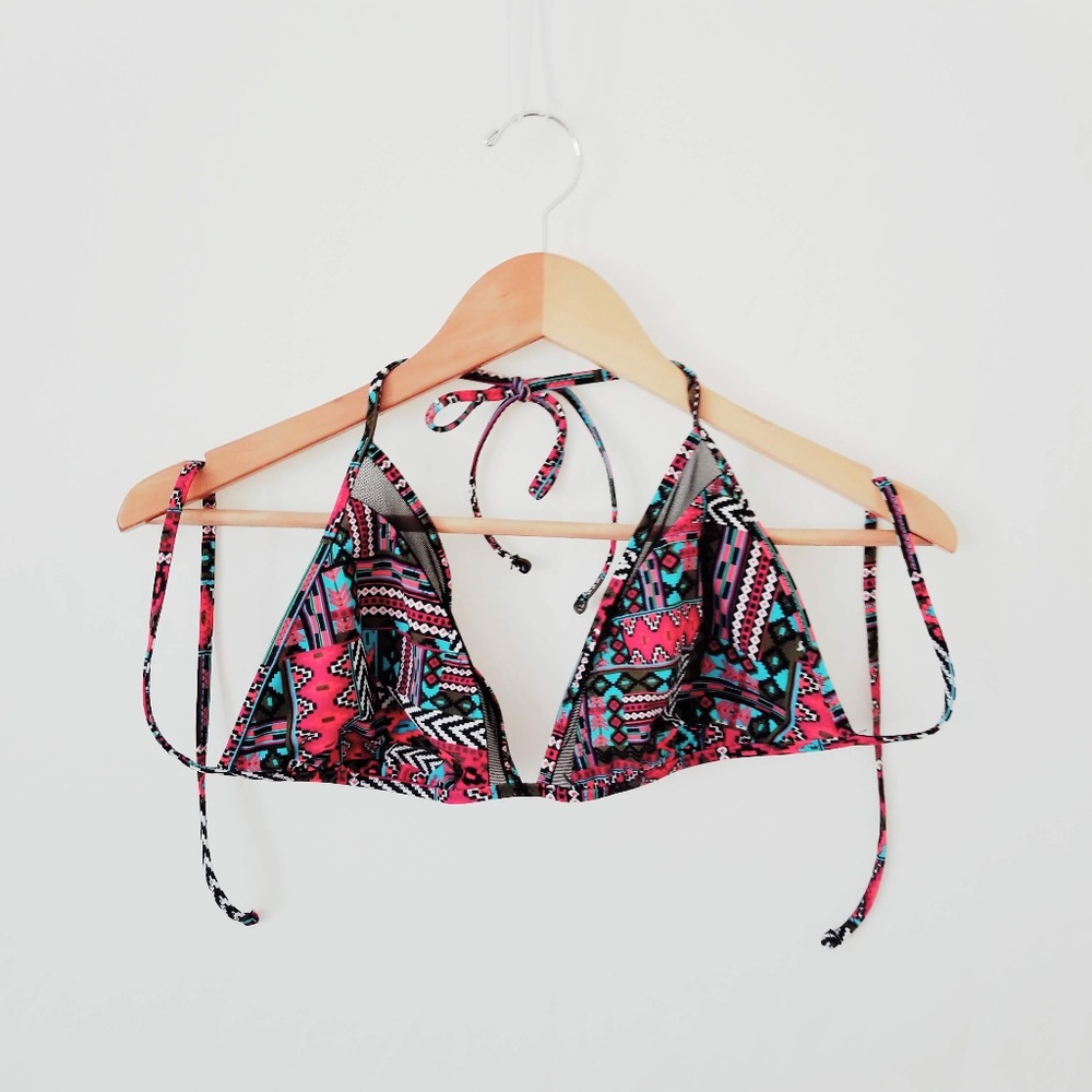 MOSSIMO Aztec Mesh Panel Triangle Bikini Top, XL